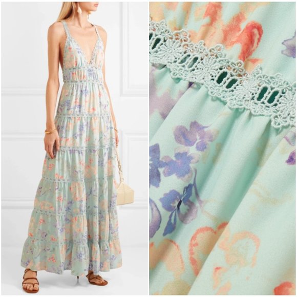 ALICE + OLIVIA Karolina Floral Print Maxi Dress